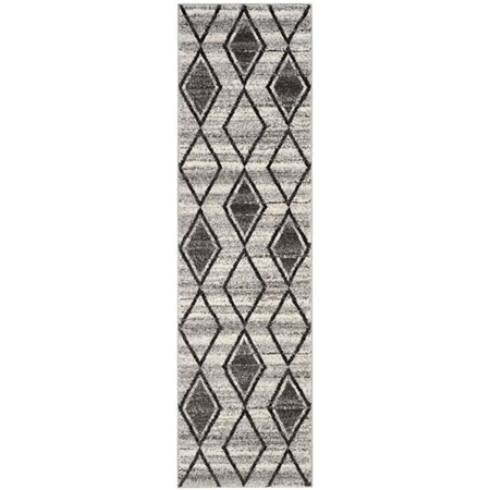 Safavieh 2 ft. 3 in. x 8 ft. Tunisia Power Loomed Runner RugGrey & Black TUN296K-28